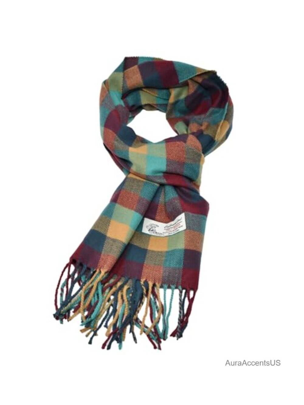 Luxurious Plaid Striped Winter Scarf Soft Cashmere Feel 72x12 Unisex